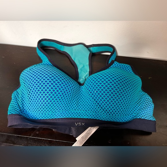 Victoria secret blue SPORTS BRA in 34 B like new - Picture 2 of 4